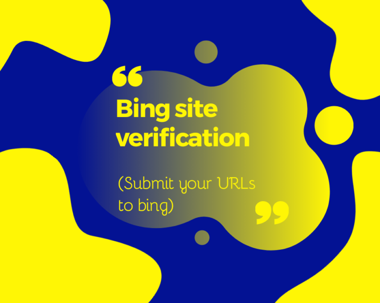 Bing Webmaster Tools For Site Verification