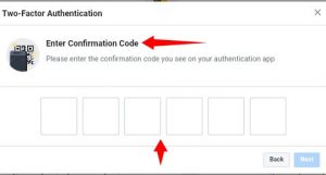 facebook confirmation code