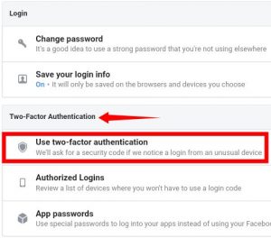 facebook 2-factor authentication