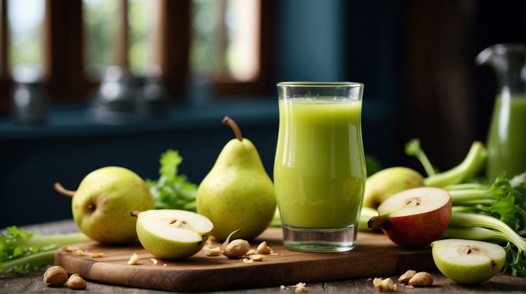 Spinach pear celery juice